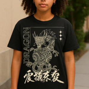ornate dragon oversize t shirt